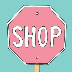 Pink 'SHOP' Octagon Sign Wall Art